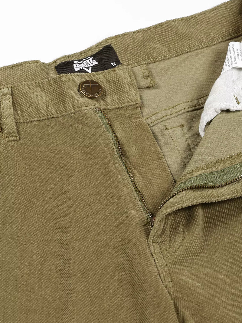Thomas Scott Men Mid-Rise Smart Fit Corduroy Chinos Trousers