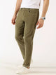 Olive Mid-Rise Smart Fit Corduroy Chinos Trouser For Men