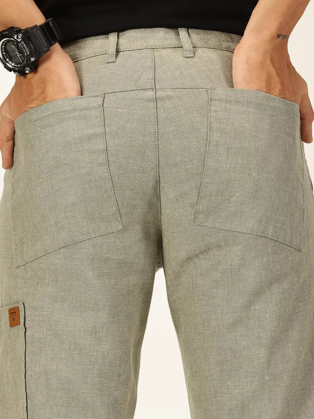 Thomas Scott Men Classic Cotton Linen Casual Trouser