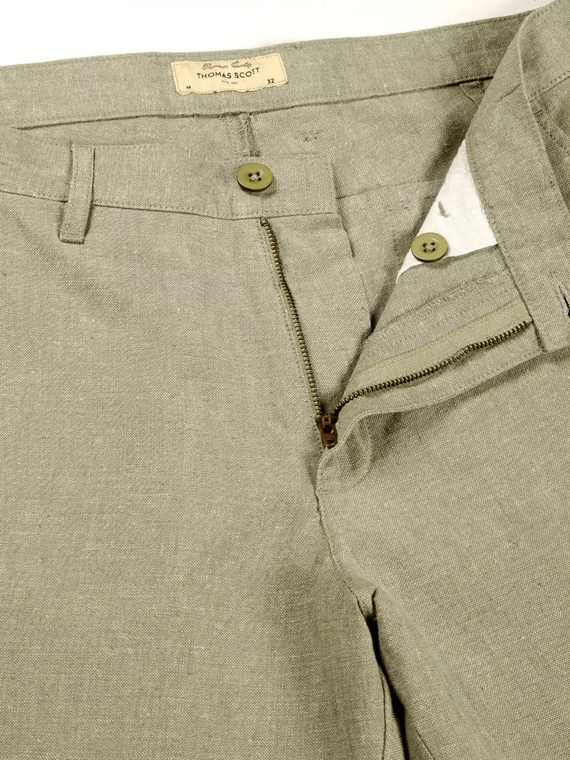 Thomas Scott Men Classic Cotton Linen Casual Trouser
