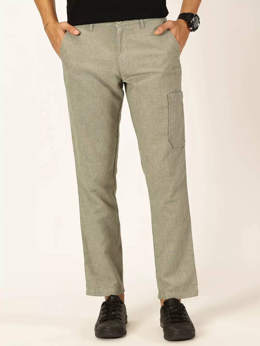Thomas Scott Men Classic Cotton Linen Casual Trouser