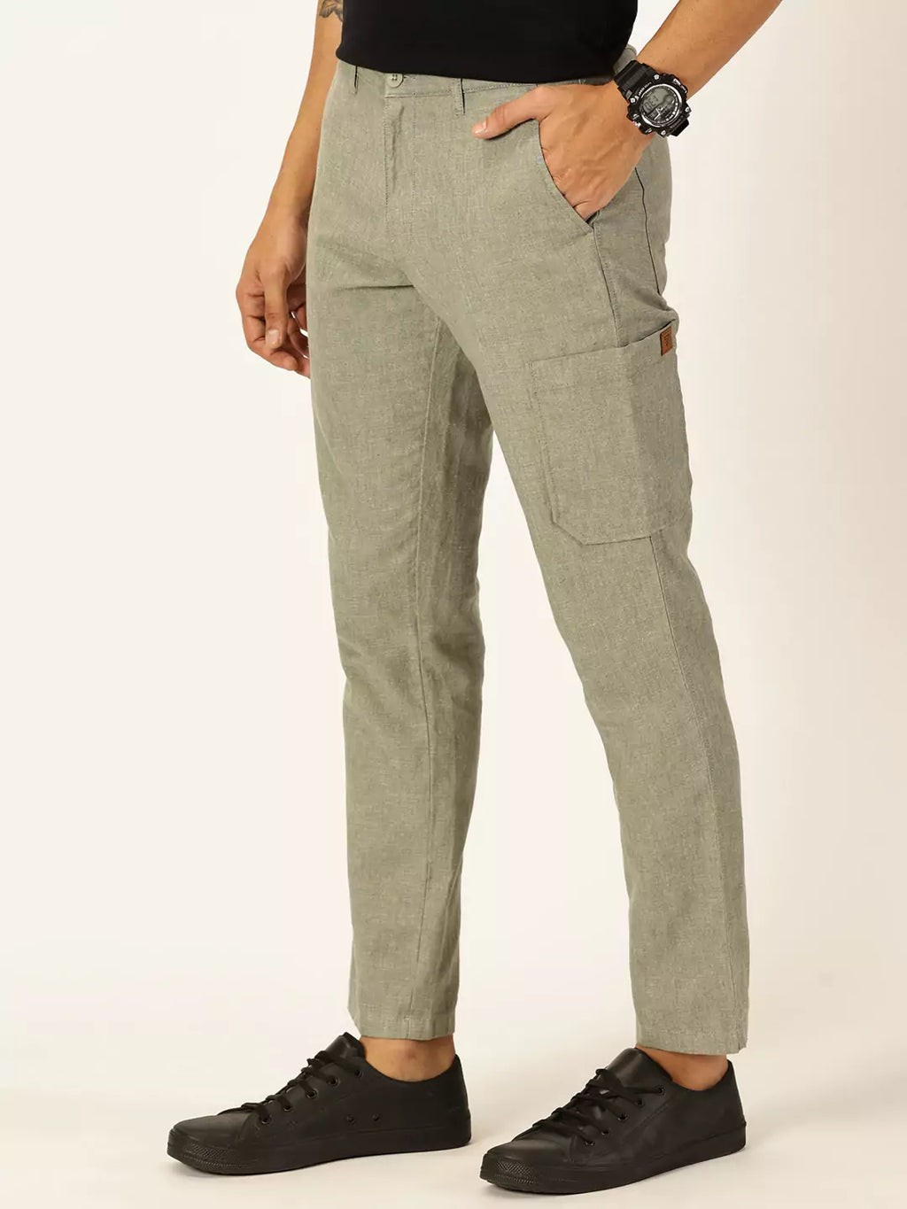 Thomas Scott Men Classic Cotton Linen Casual Trouser