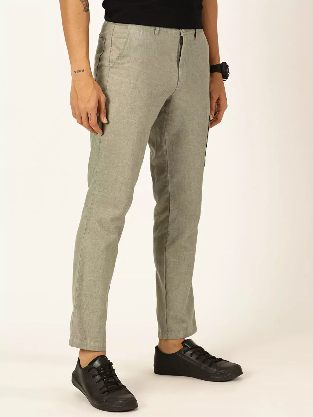 Thomas Scott Men Classic Cotton Linen Casual Trouser