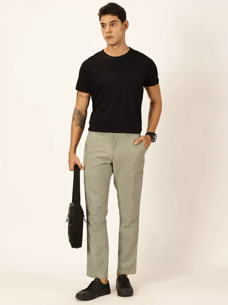 Thomas Scott Men Classic Cotton Linen Casual Trouser