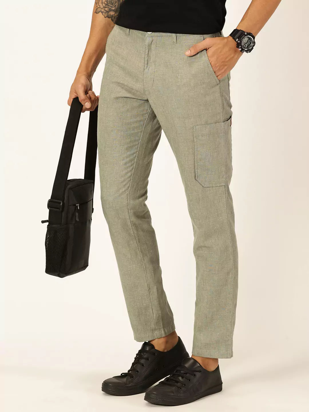 Thomas Scott Men Classic Cotton Linen Casual Trouser