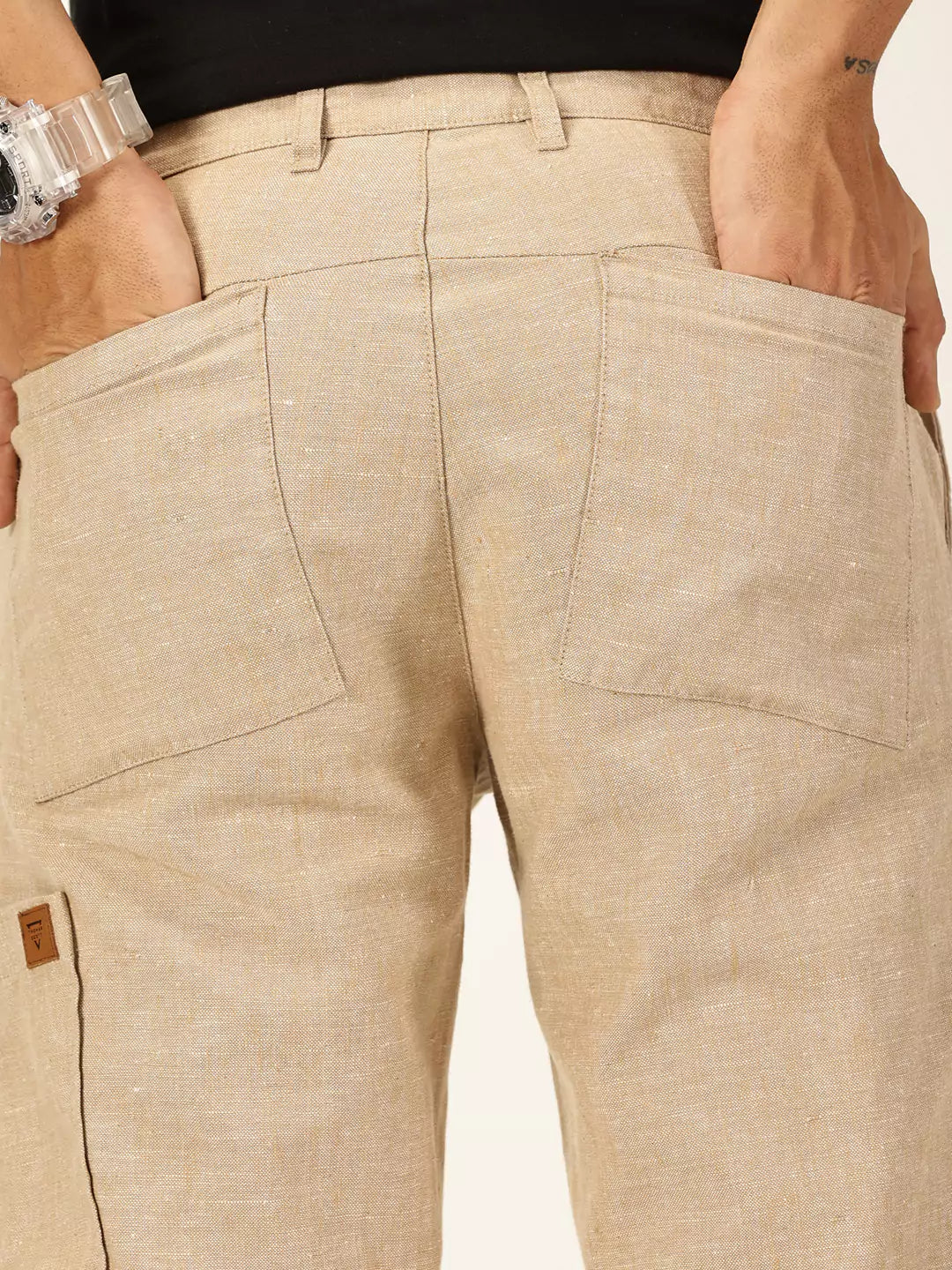 Thomas Scott Men Classic Cotton Linen Casual Trouser