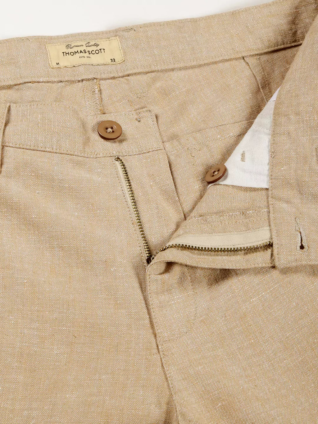 Thomas Scott Men Classic Cotton Linen Casual Trouser
