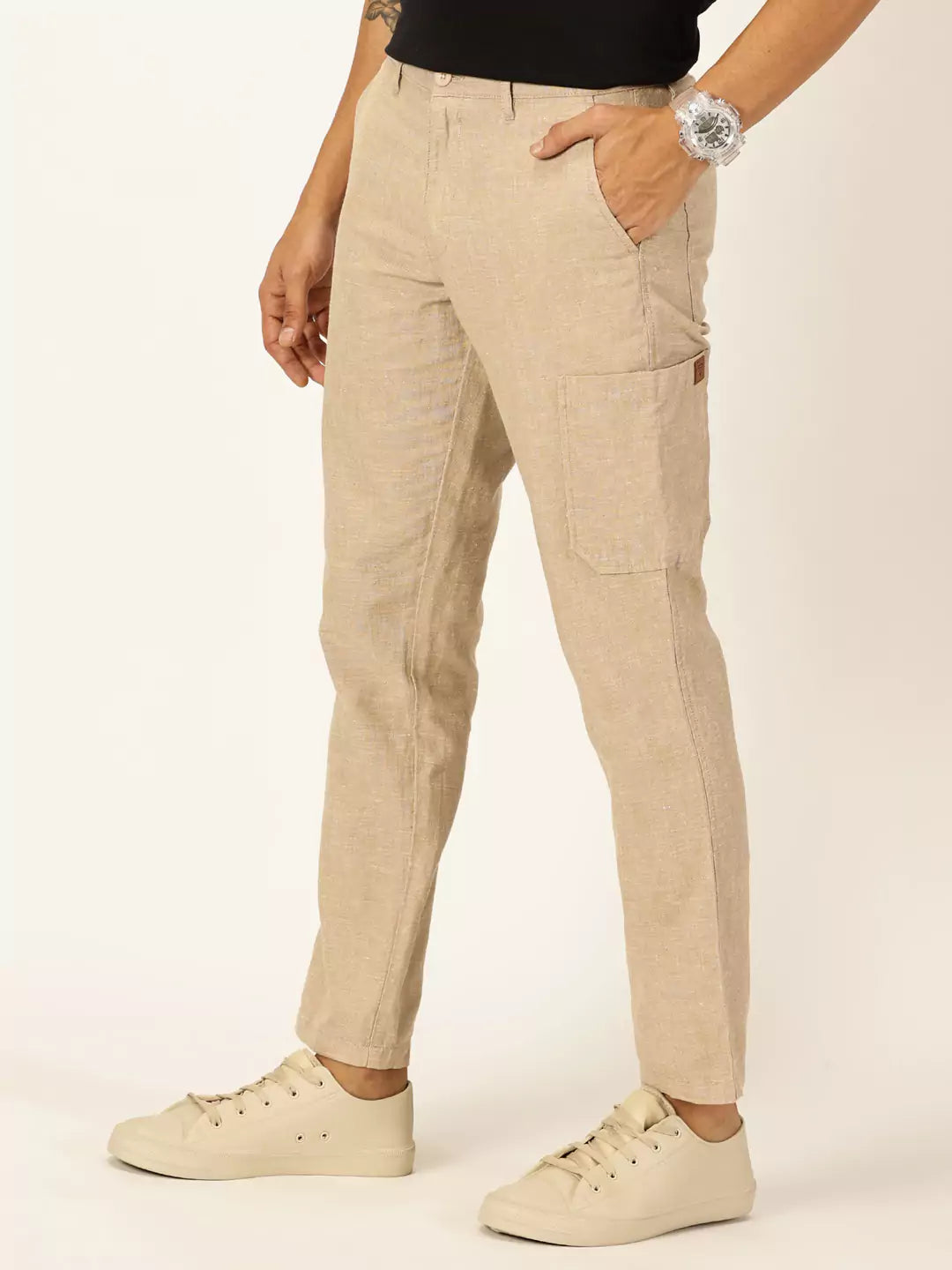 Thomas Scott Men Classic Cotton Linen Casual Trouser