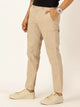 Khaki Classic Cotton Linen Casual Trouser For Men
