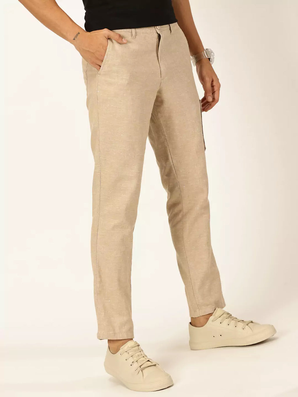 Thomas Scott Men Classic Cotton Linen Casual Trouser