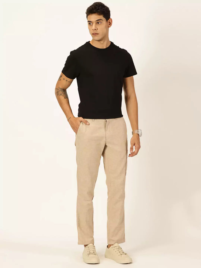 Thomas Scott Men Classic Cotton Linen Casual Trouser