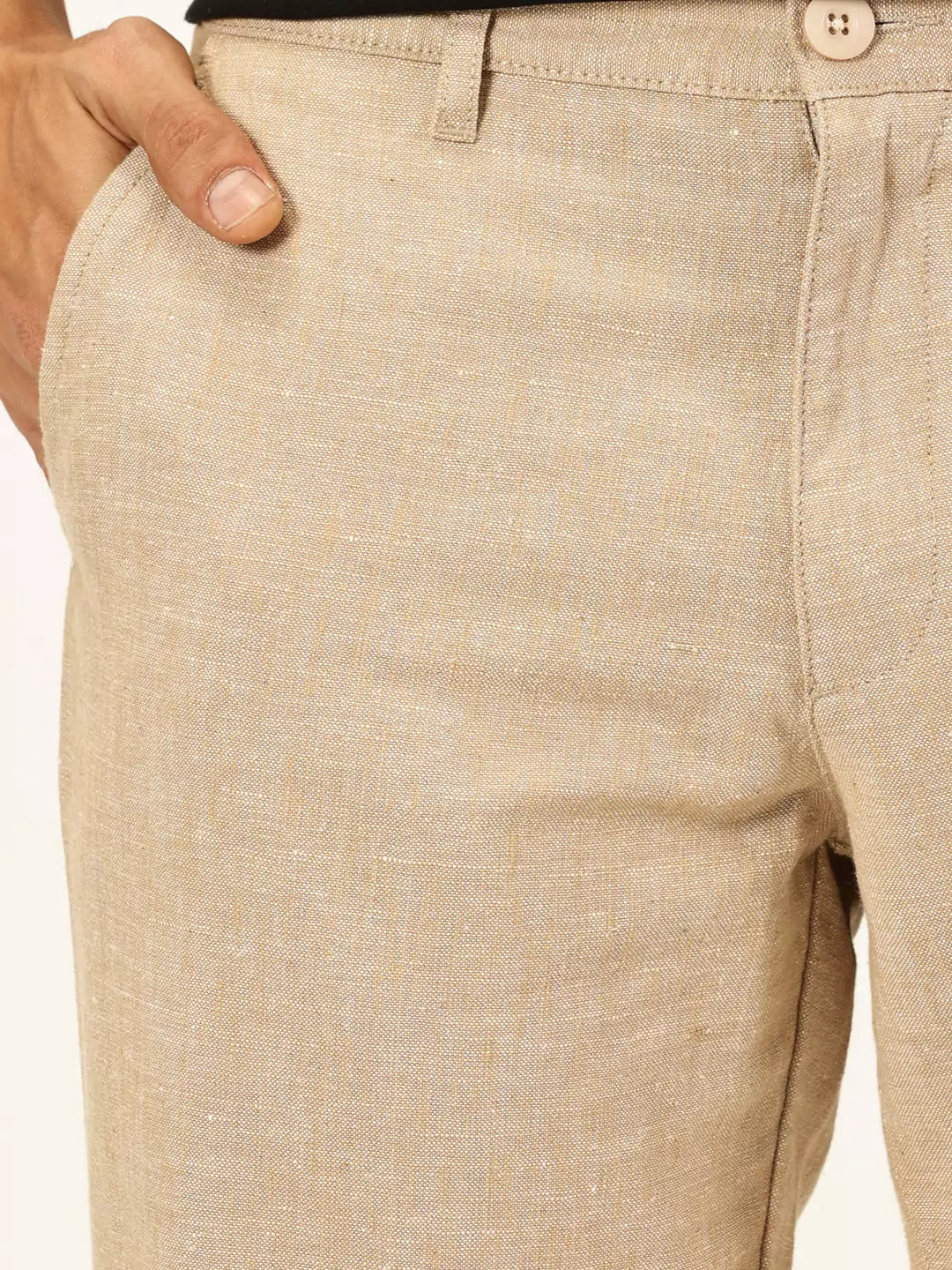 Thomas Scott Men Classic Cotton Linen Casual Trouser