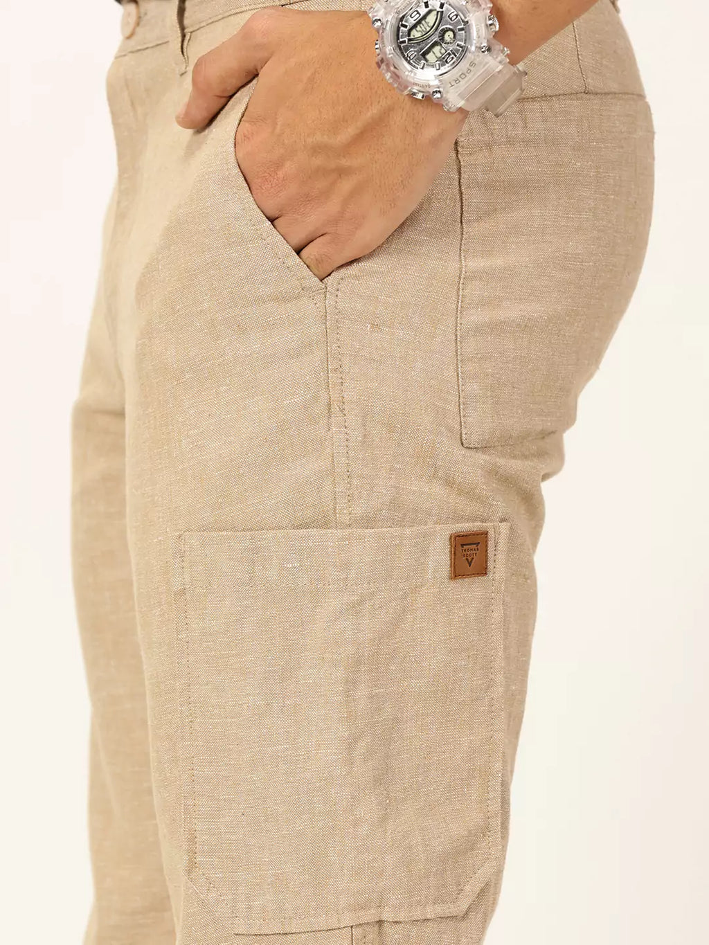 Thomas Scott Men Classic Cotton Linen Casual Trouser