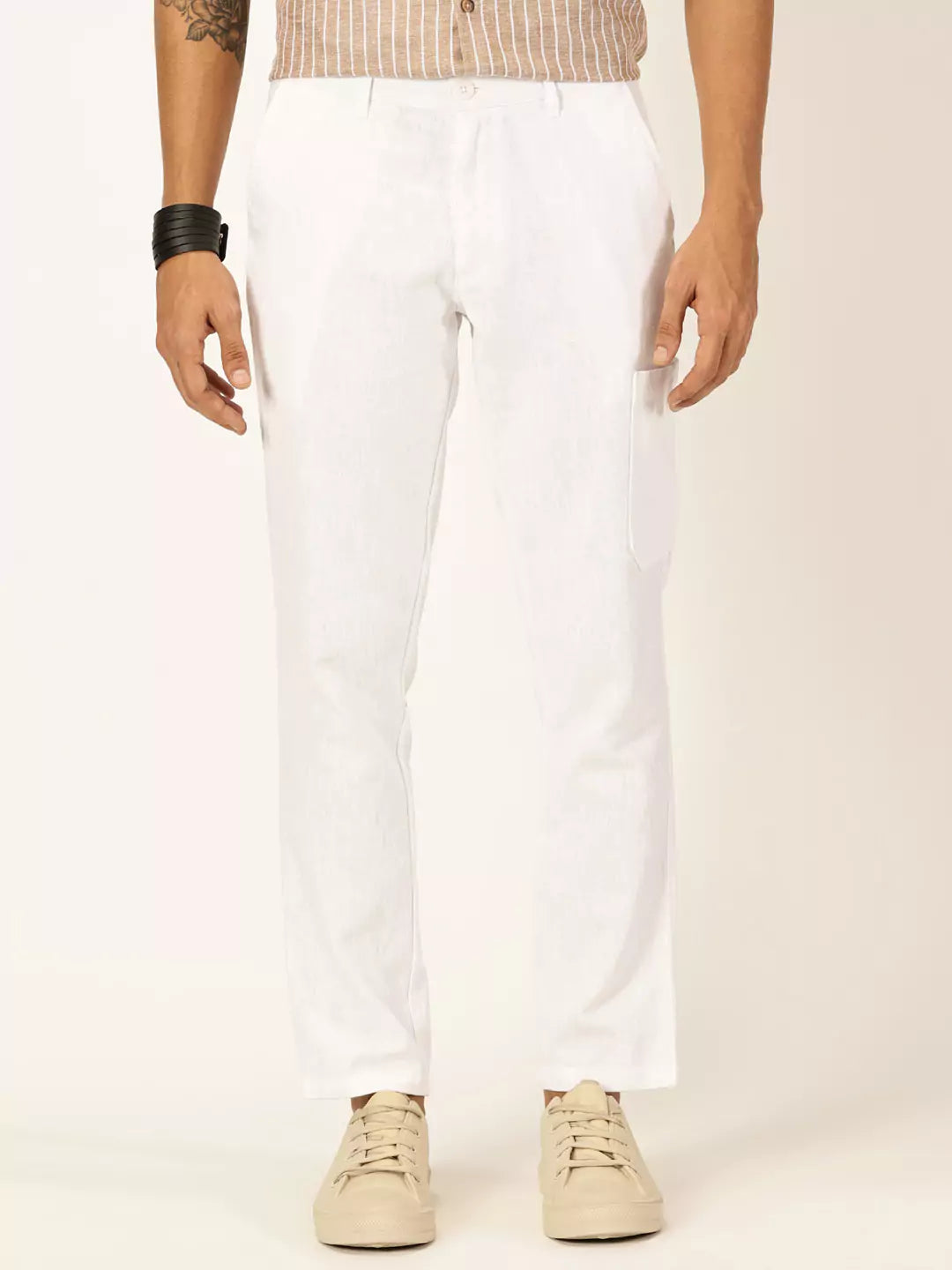 Thomas Scott Men Premium Cotton Linen Casual Trouser
