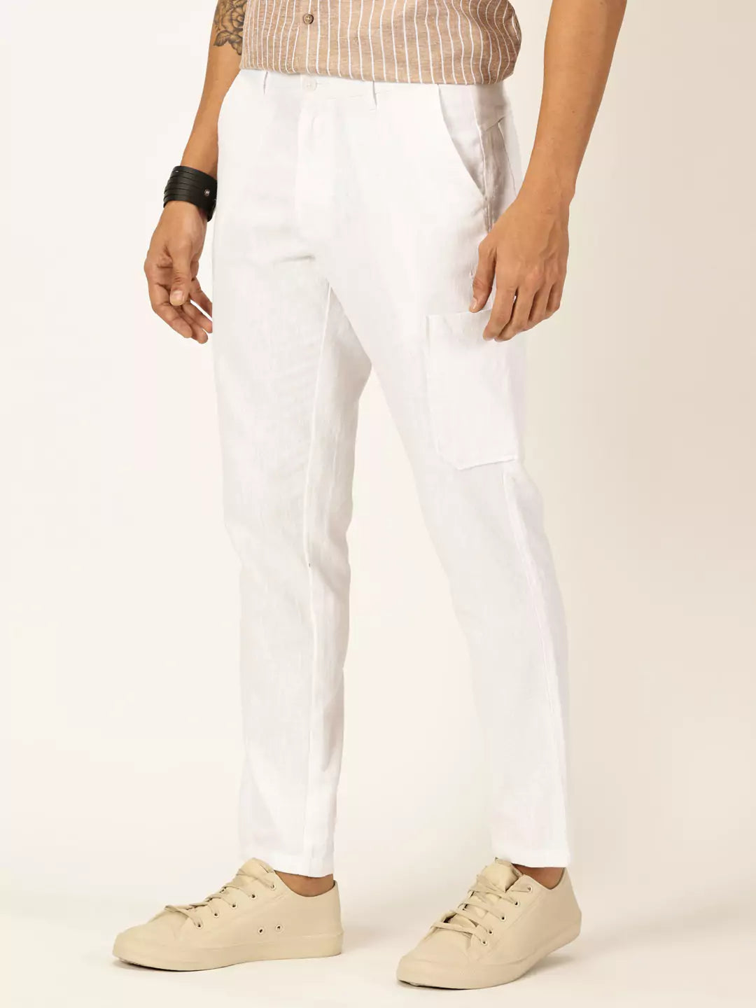 Thomas Scott Men Premium Cotton Linen Casual Trouser