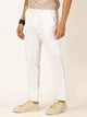 White Premium Cotton Linen Casual Trouser For Men