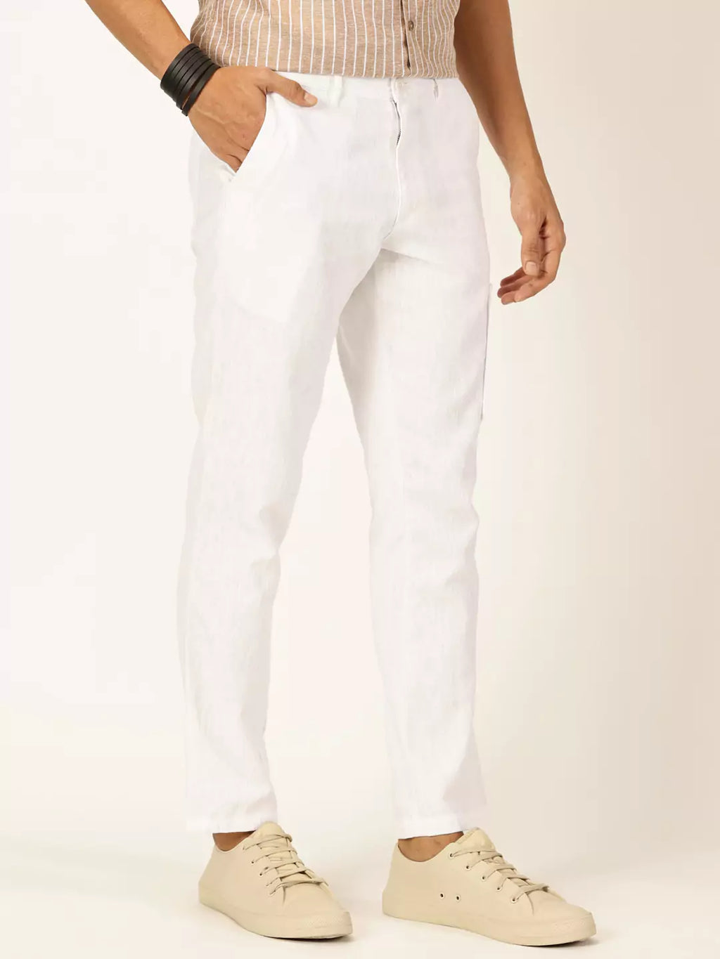 Thomas Scott Men Premium Cotton Linen Casual Trouser