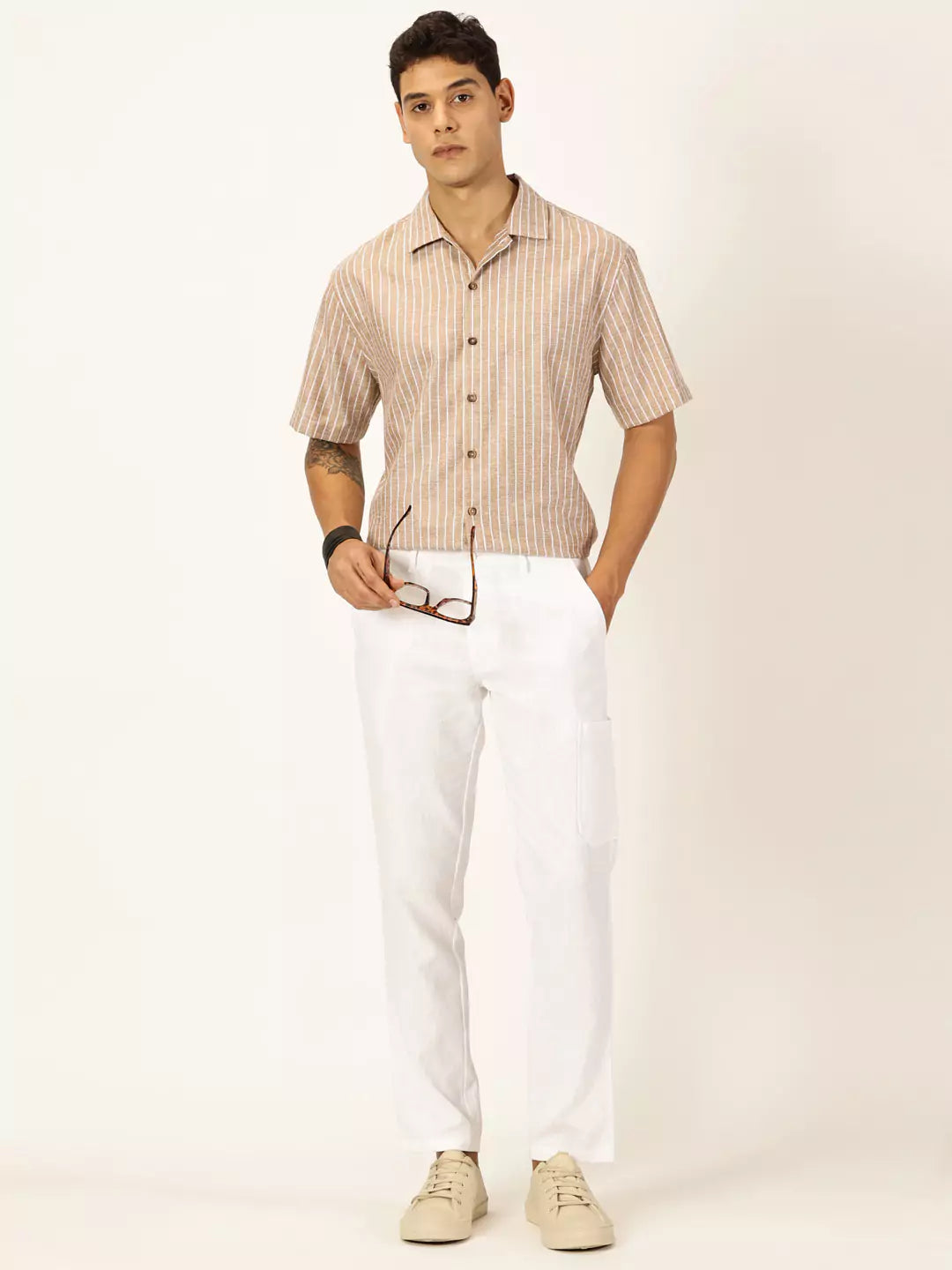 Thomas Scott Men Premium Cotton Linen Casual Trouser