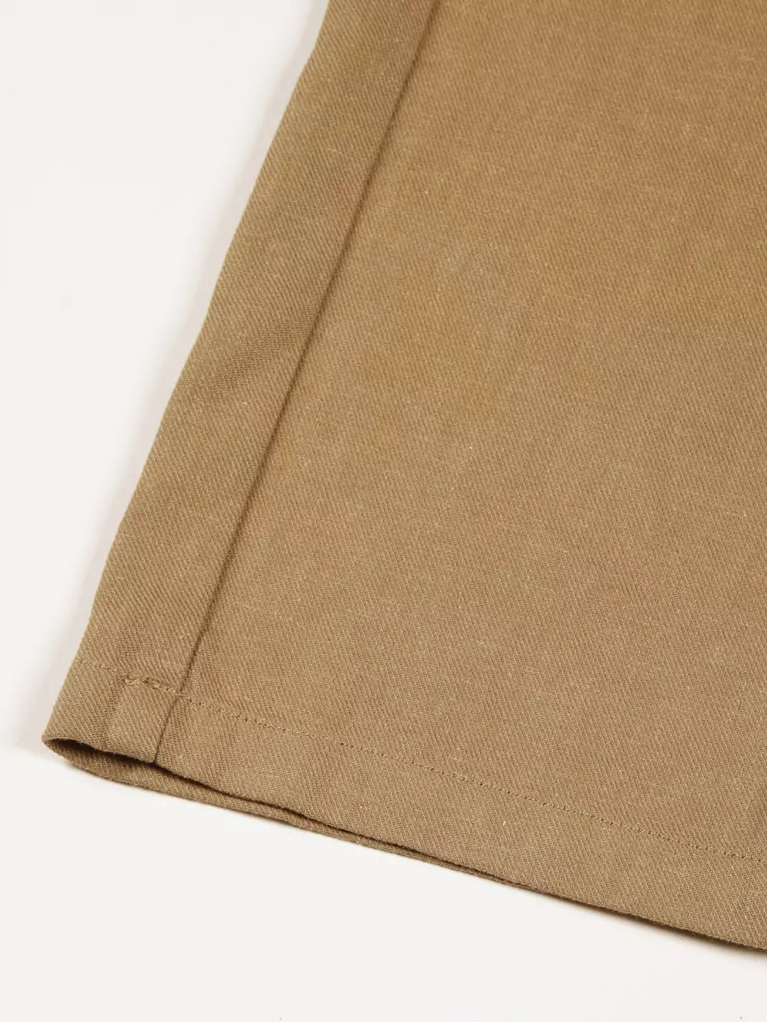 Thomas Scott Men Khaki Mid-Rise Straight Fit Cotton Linen Woven Cargos Trouser