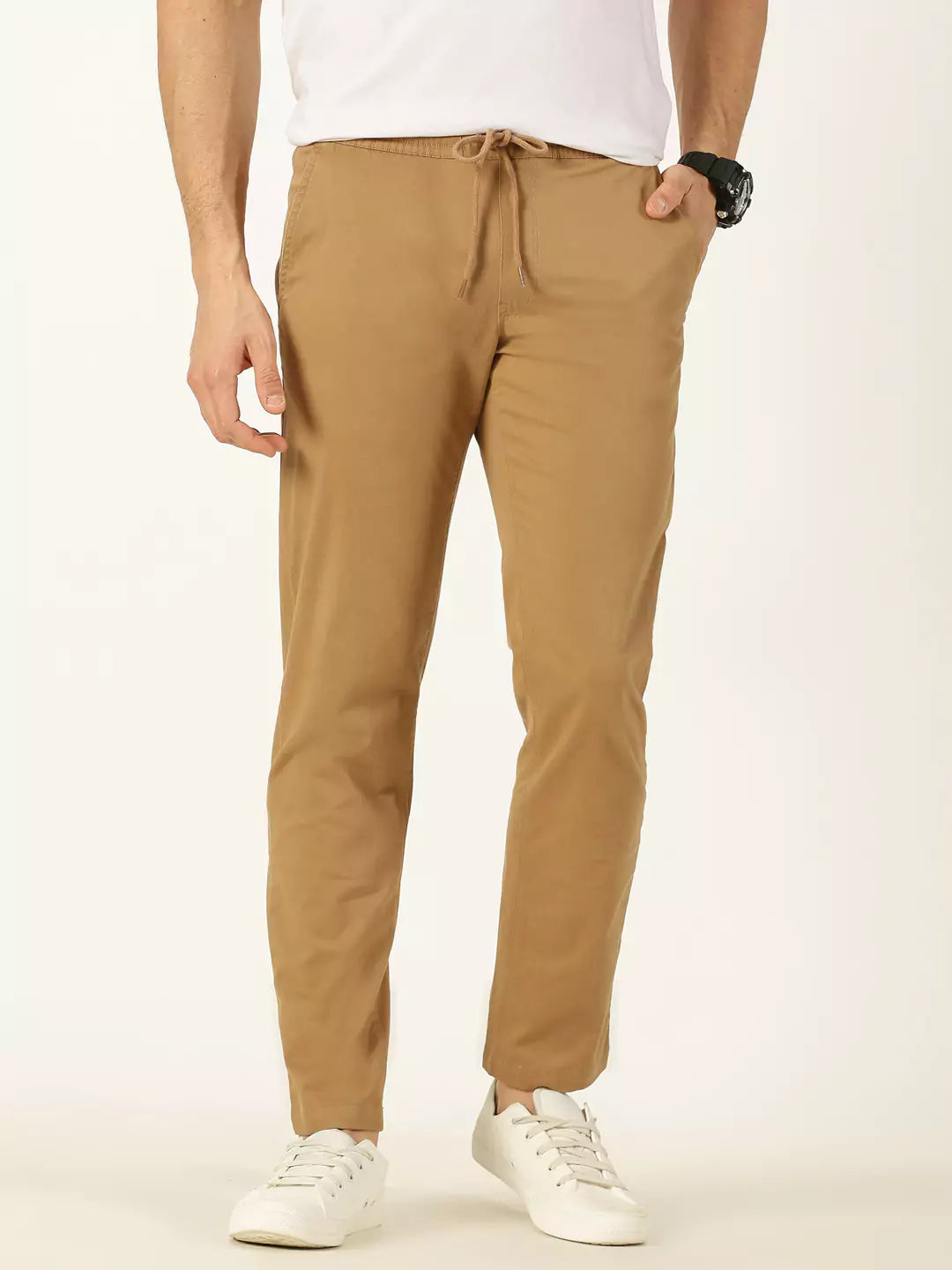 Thomas Scott Men Smart Mid Rise Cotton Chinos Trousers