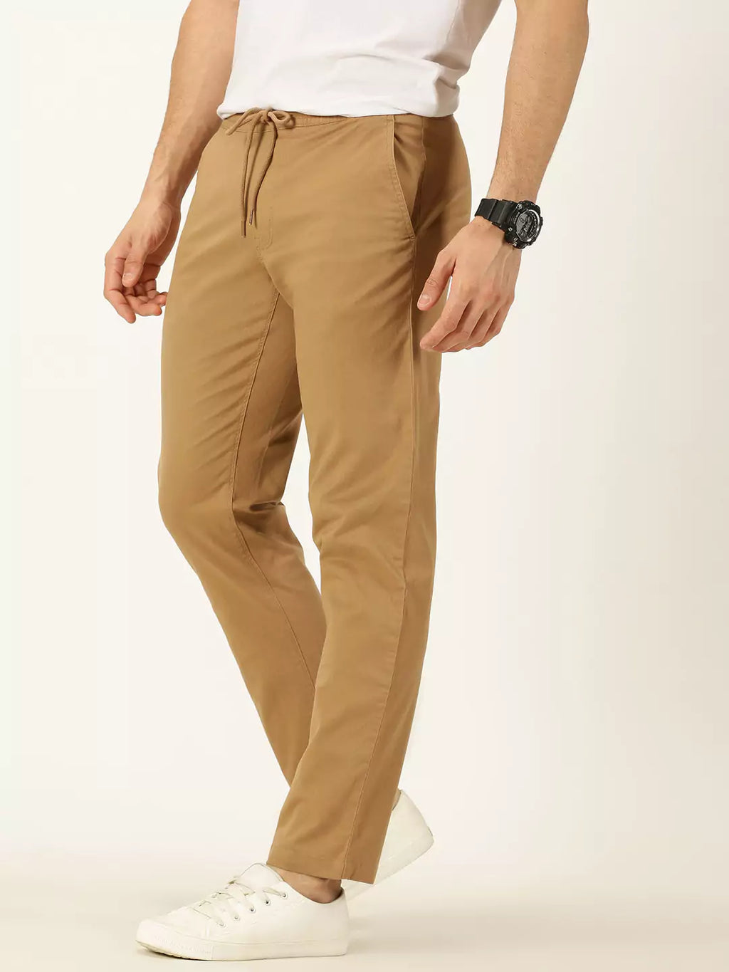 Thomas Scott Men Smart Mid Rise Cotton Chinos Trousers