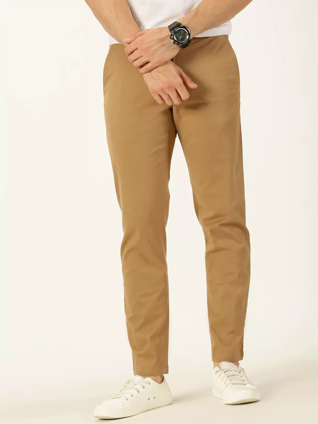 Thomas Scott Men Smart Mid Rise Cotton Chinos Trousers