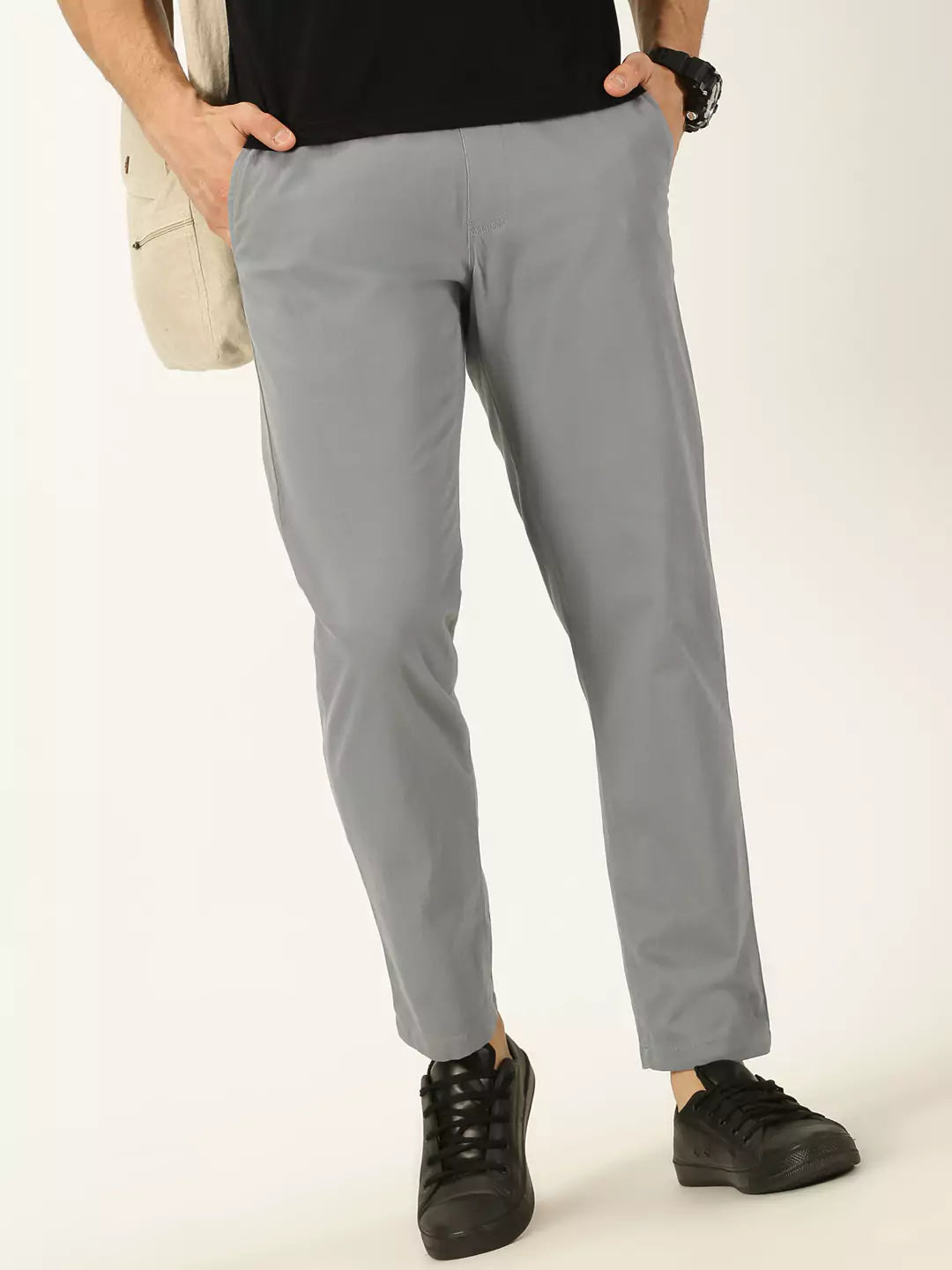 Thomas Scott Men Smart Mid Rise Cotton Chinos Trousers
