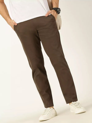 Thomas Scott Men Smart Mid Rise Cotton Chinos Trousers