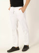 White Smart Mid Rise Cotton Chinos Trouser For Men