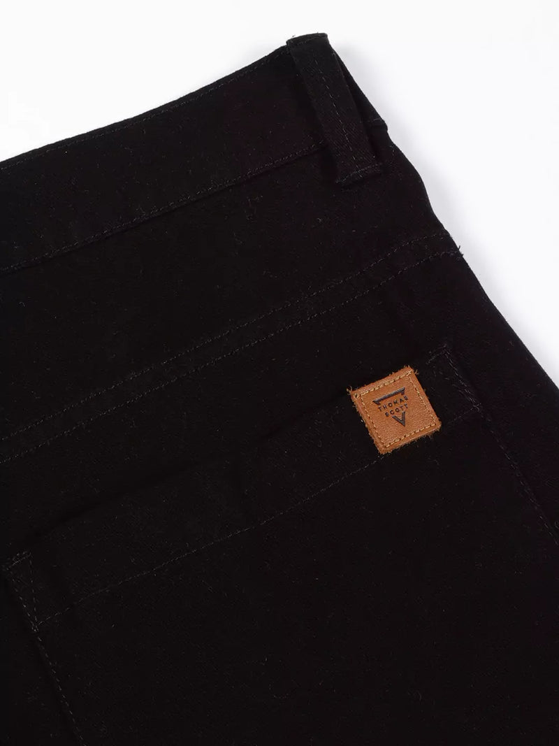 Thomas Scott Men Smart Straight Fit Mid-Rise Easy Wash Pure Cotton Chinos Trousers