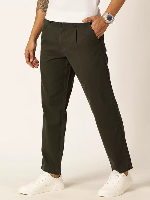 Thomas Scott Men Smart Straight Fit Mid-Rise Easy Wash Chinos Pure Cotton Trousers