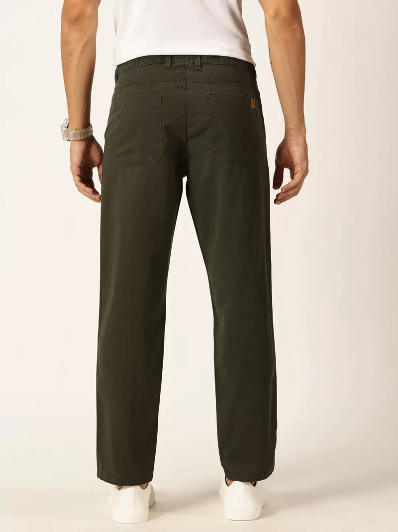 Thomas Scott Men Smart Straight Fit Mid-Rise Easy Wash Chinos Pure Cotton Trousers