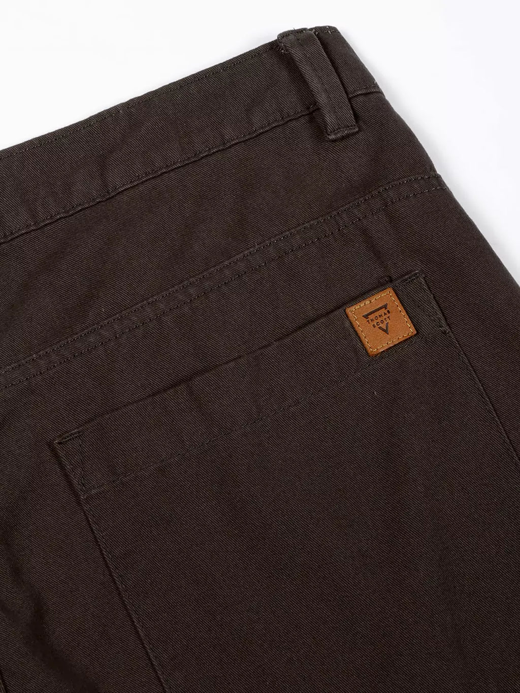 Thomas Scott Men Smart Straight Fit Mid-Rise Easy Wash Pure Cotton Chinos Trousers
