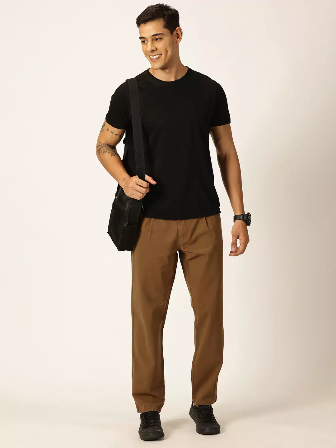 Thomas Scott Men Smart Straight Fit Easy Wash Pure Cotton Trousers