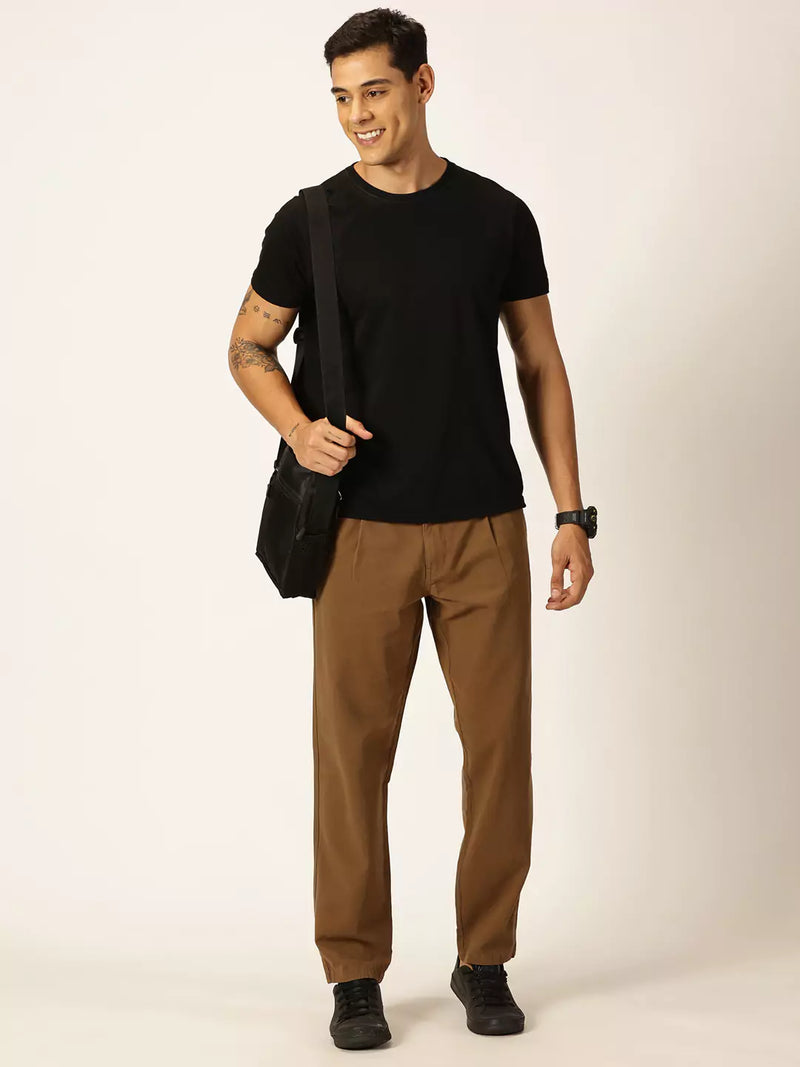Thomas Scott Men Smart Straight Fit Easy Wash Pure Cotton Trousers