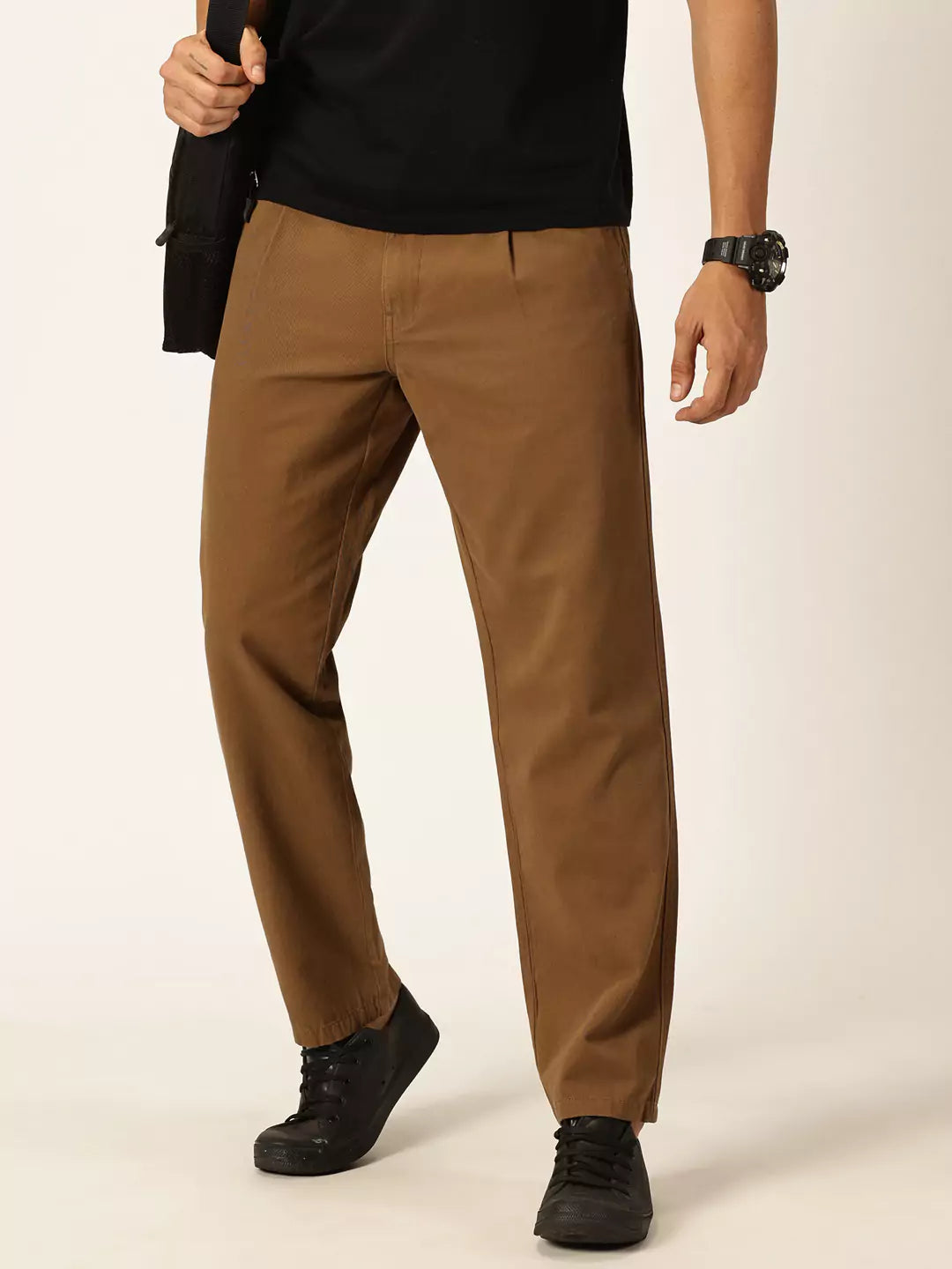 Thomas Scott Men Smart Straight Fit Easy Wash Pure Cotton Trousers