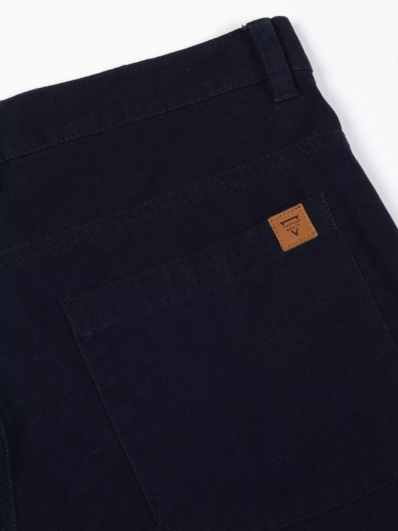 Thomas Scott Men Smart Straight Fit Mid-Rise Easy Wash Pure Cotton Chino Trousers