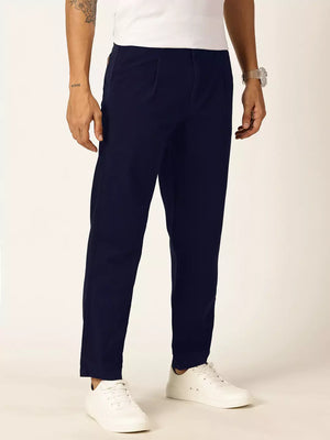 Thomas Scott Men Smart Straight Fit Mid-Rise Easy Wash Pure Cotton Chino Trousers