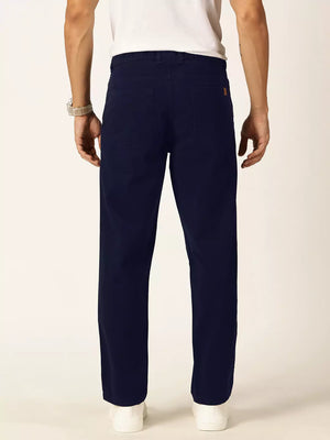 Thomas Scott Men Smart Straight Fit Mid-Rise Easy Wash Pure Cotton Chino Trousers