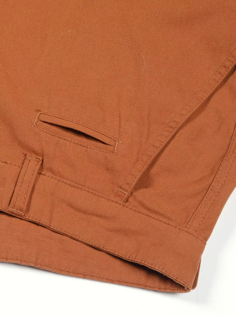 Thomas Scott Men Rust Mid-Rise Straight Fit Woven Cargo Trousers