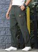 Green Mid-Rise Straight Fit Woven Cargo Trouser For Men