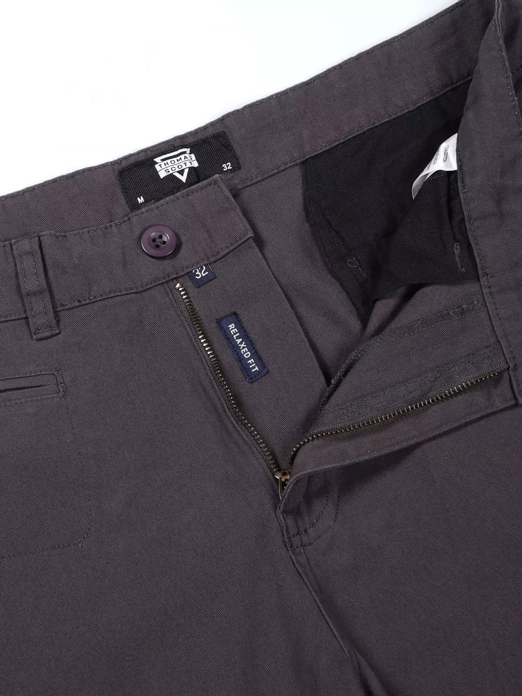 Thomas Scott Men Grey Mid-Rise Straight Fit Woven Cargo Trouser