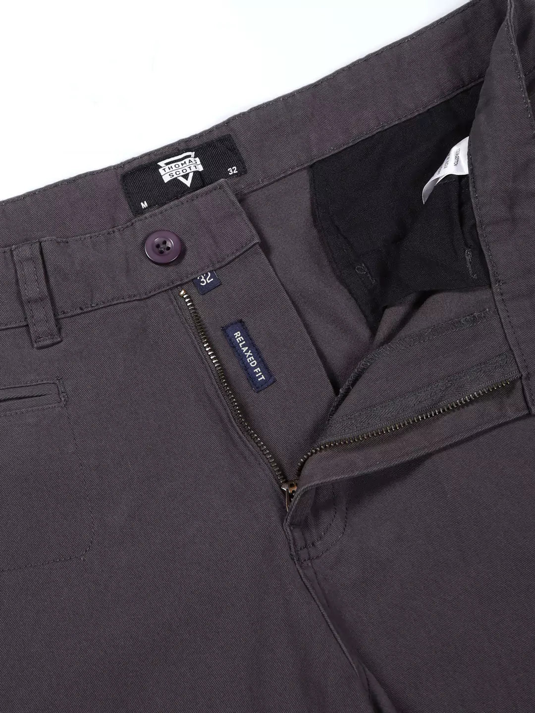 Thomas Scott Men Grey Mid-Rise Straight Fit Woven Cargo Trouser