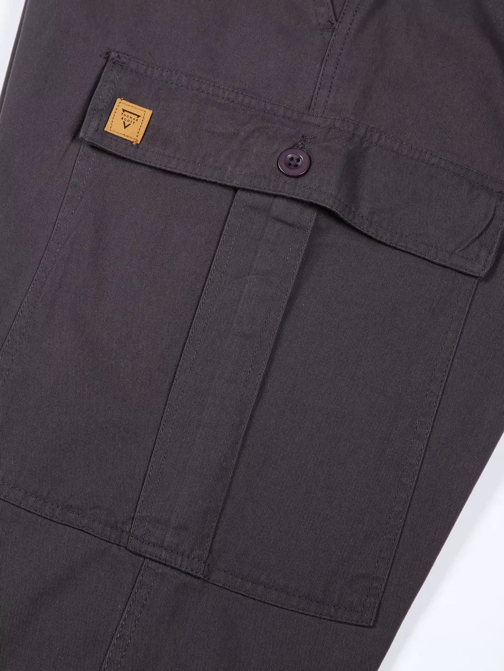 Thomas Scott Men Grey Mid-Rise Straight Fit Woven Cargo Trouser