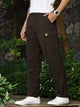 Olive Mid-Rise Straight Fit Woven Cargo Trouser For Men