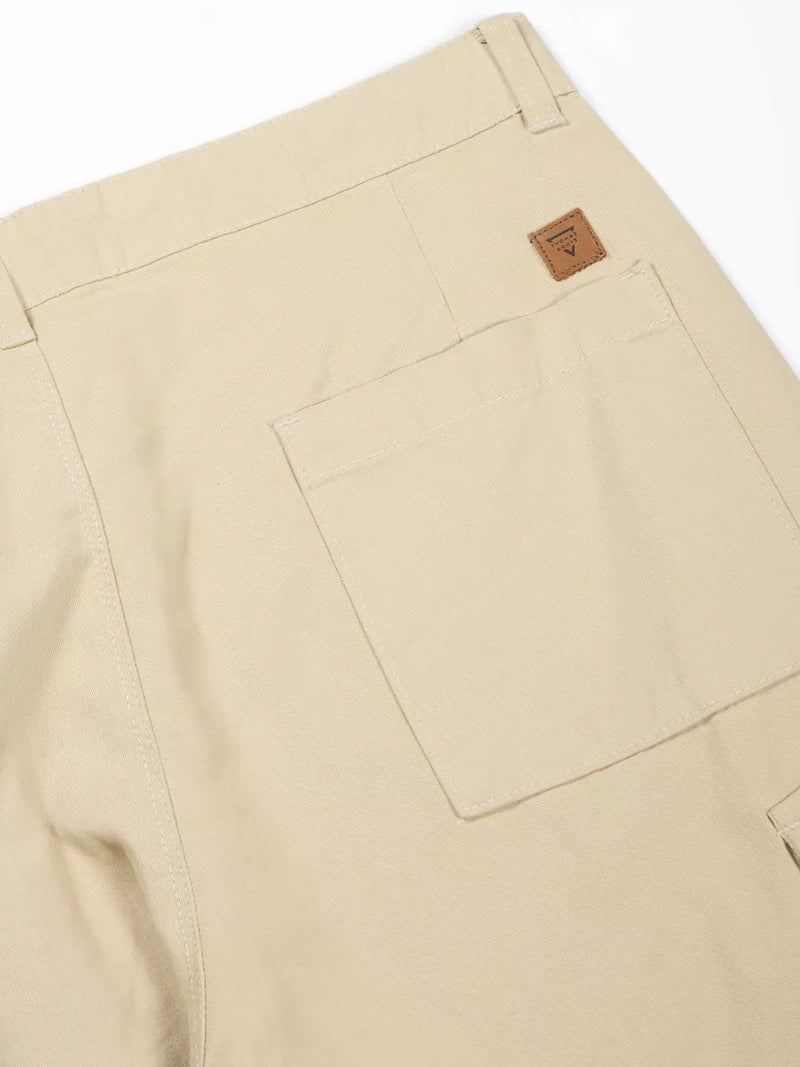 Thomas Scott Men Classic Straight Fit Mid-Rise Pure Cotton Easy Wash Cargos Trousers
