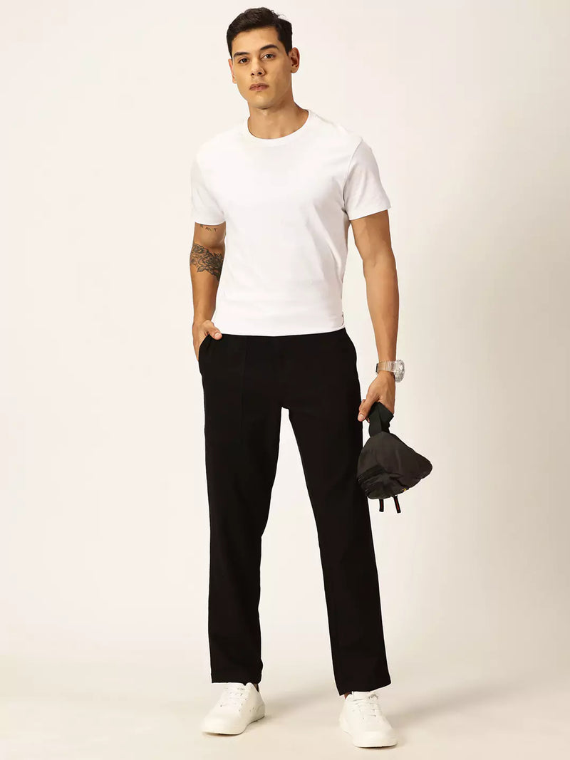 Thomas Scott Men Smart Regular Fit Easy Wash Linen Chinos Trousers