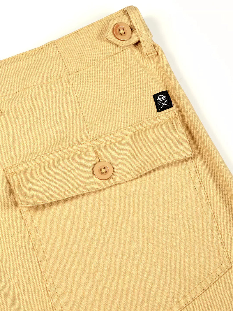 Thomas Scott Men Smart Regular Fit Mid-Rise Easy Wash Linen Chinos Trousers