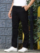 Black Smart Slim Fit Mid-Rise Chinos Trouser For Men