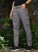Grey Smart Slim Fit Mid-Rise Cargos Trouser For Mens